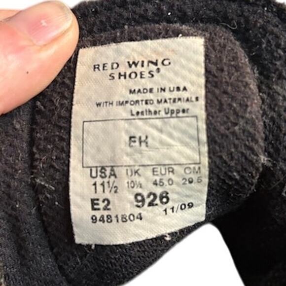 Red Wing boots DynaForce work boots 2E 926 soft toe brown leather sz men's 11.5 - Picture 10 of 11